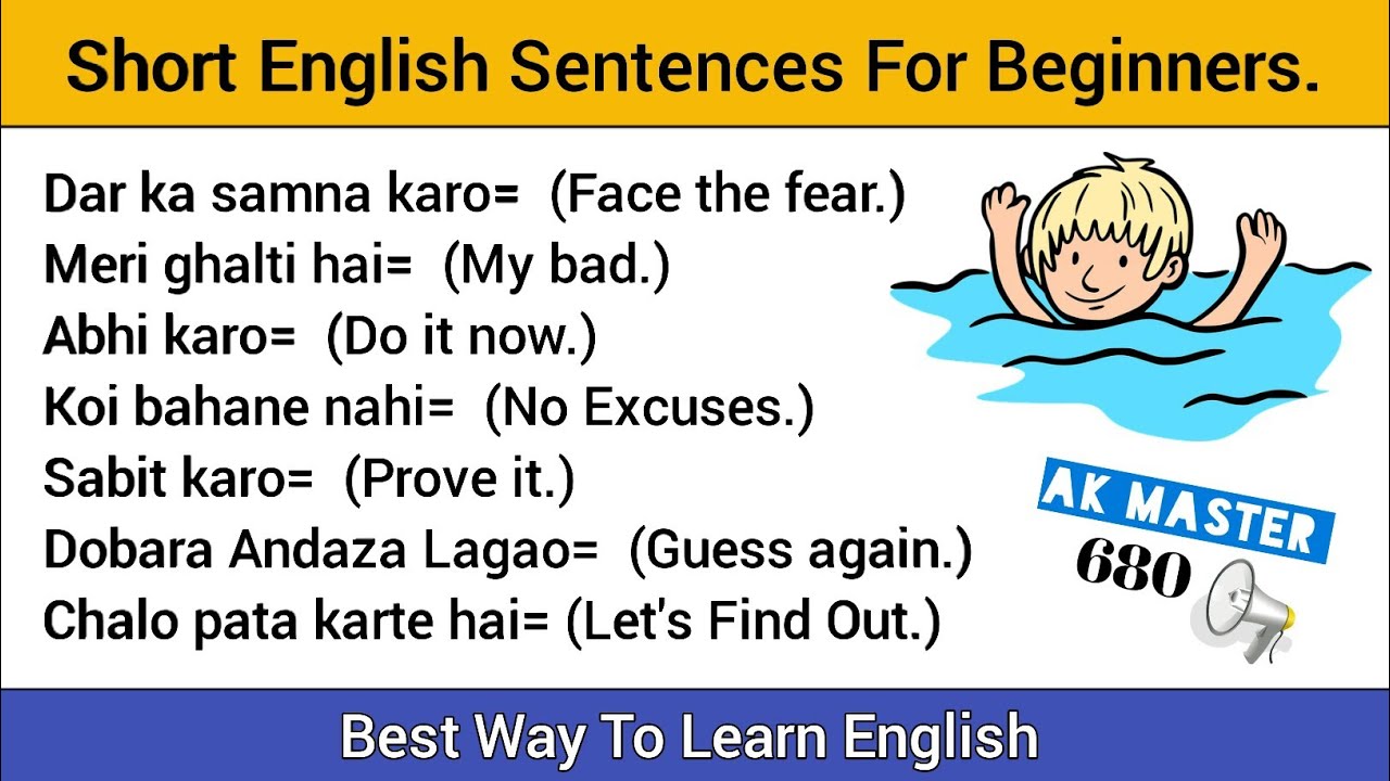 Short English Sentences for Beginners | English Speaking Practice with Urdu & Hindi Translation.