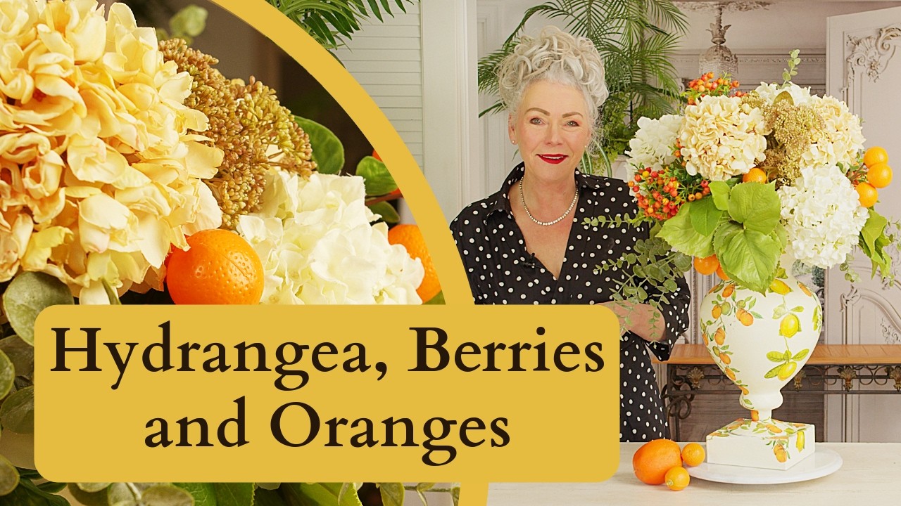 Taking Summer Flowers into the Fall | Hydrangea, Berries and Oranges Design