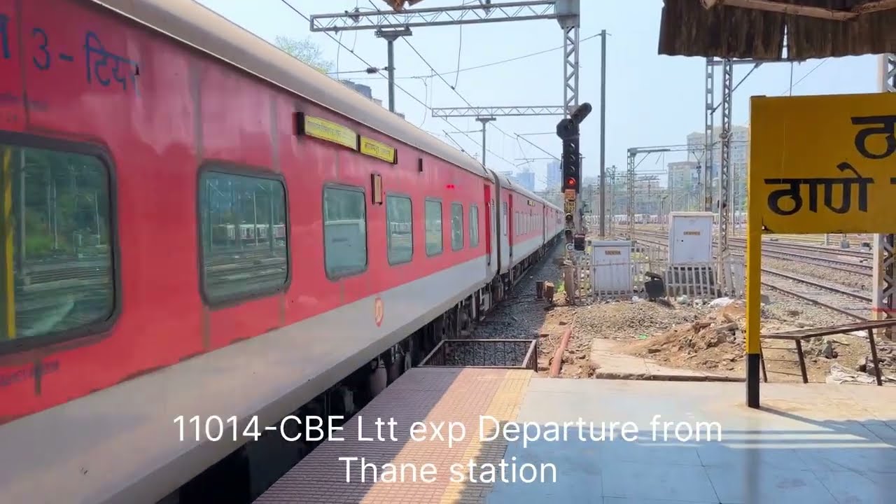 Massive Train Movement! 11014 Coimbatore–Lokmanya Tilak Express at Thane Station 🚆