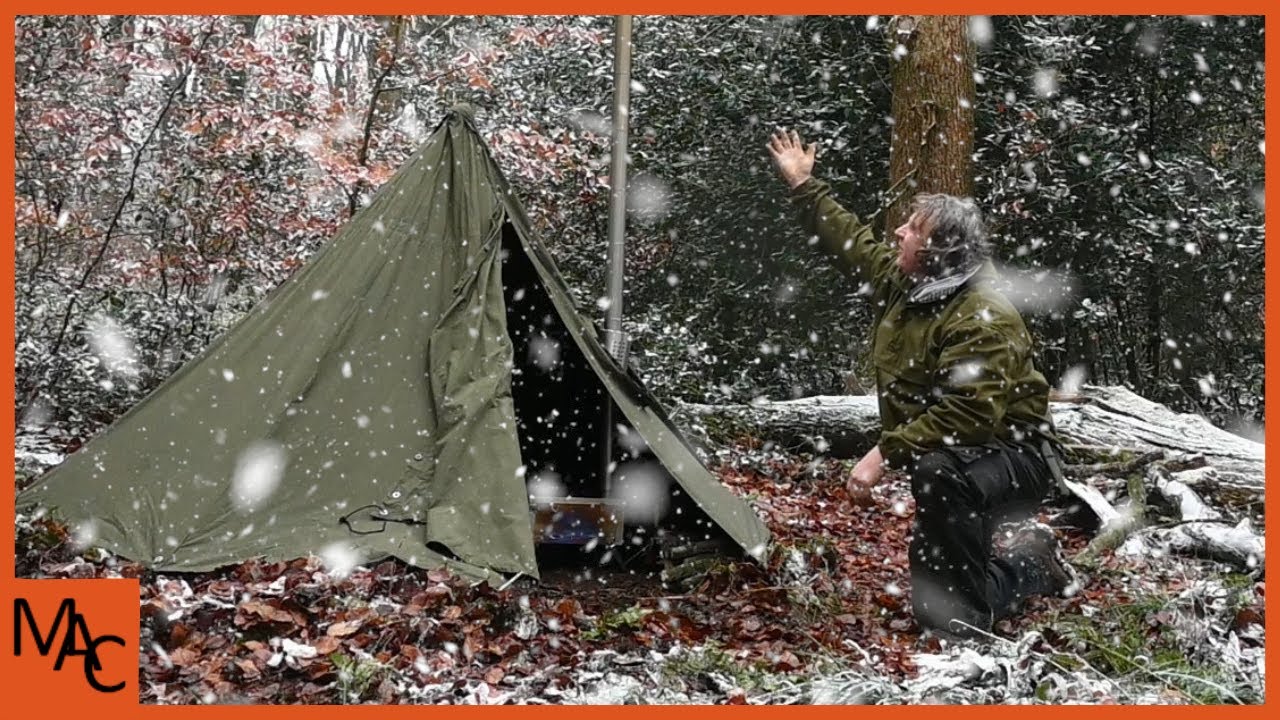 Winter Wonderland: Polish Lavvu Hot Tent Camping in the Snow