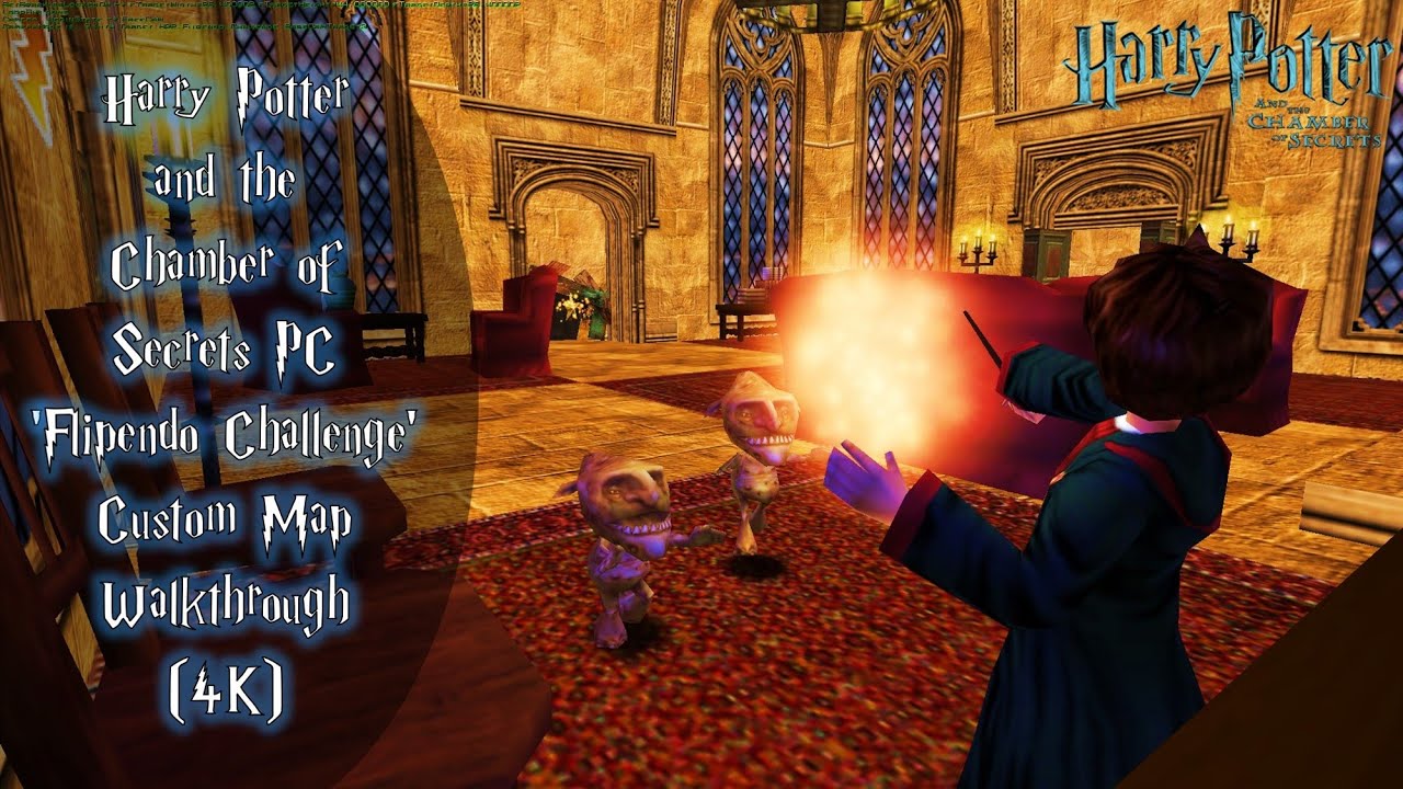 Harry Potter and the Chamber of Secrets PC 'Flipendo Challenge' Custom Map Walkthrough (4K)