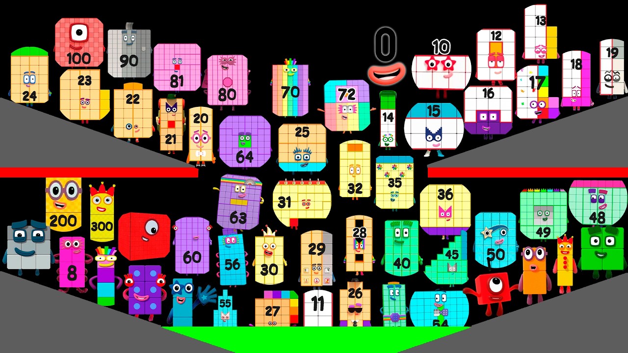 56 NEW Numberblocks Marbles In Algodoo - Numberblocks Marble Race Tournament! Round 6