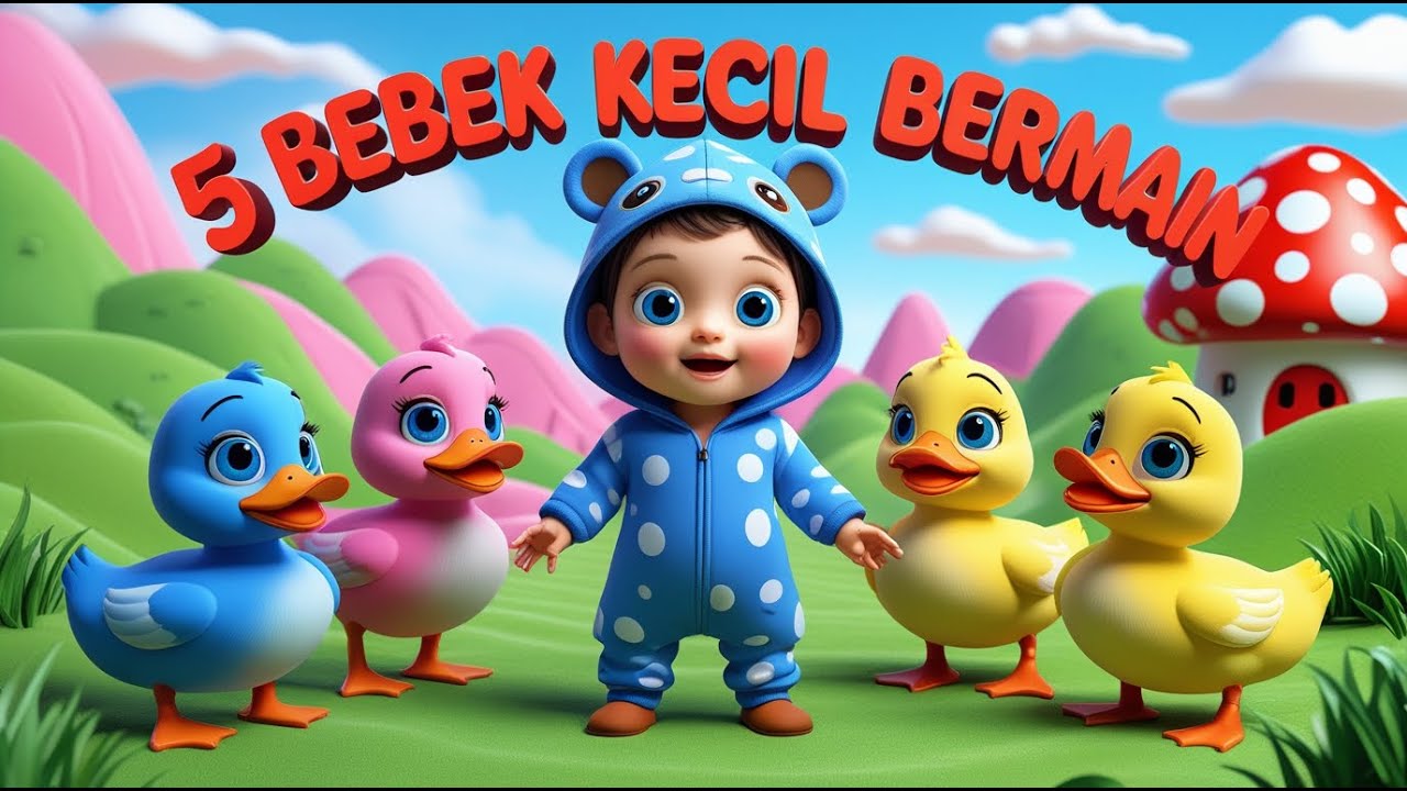 5 BEBEK EKCIL BERMAIN - KUMPULAN LAGU ANAK DAN BALITA TERPOPULER | Lopelope
