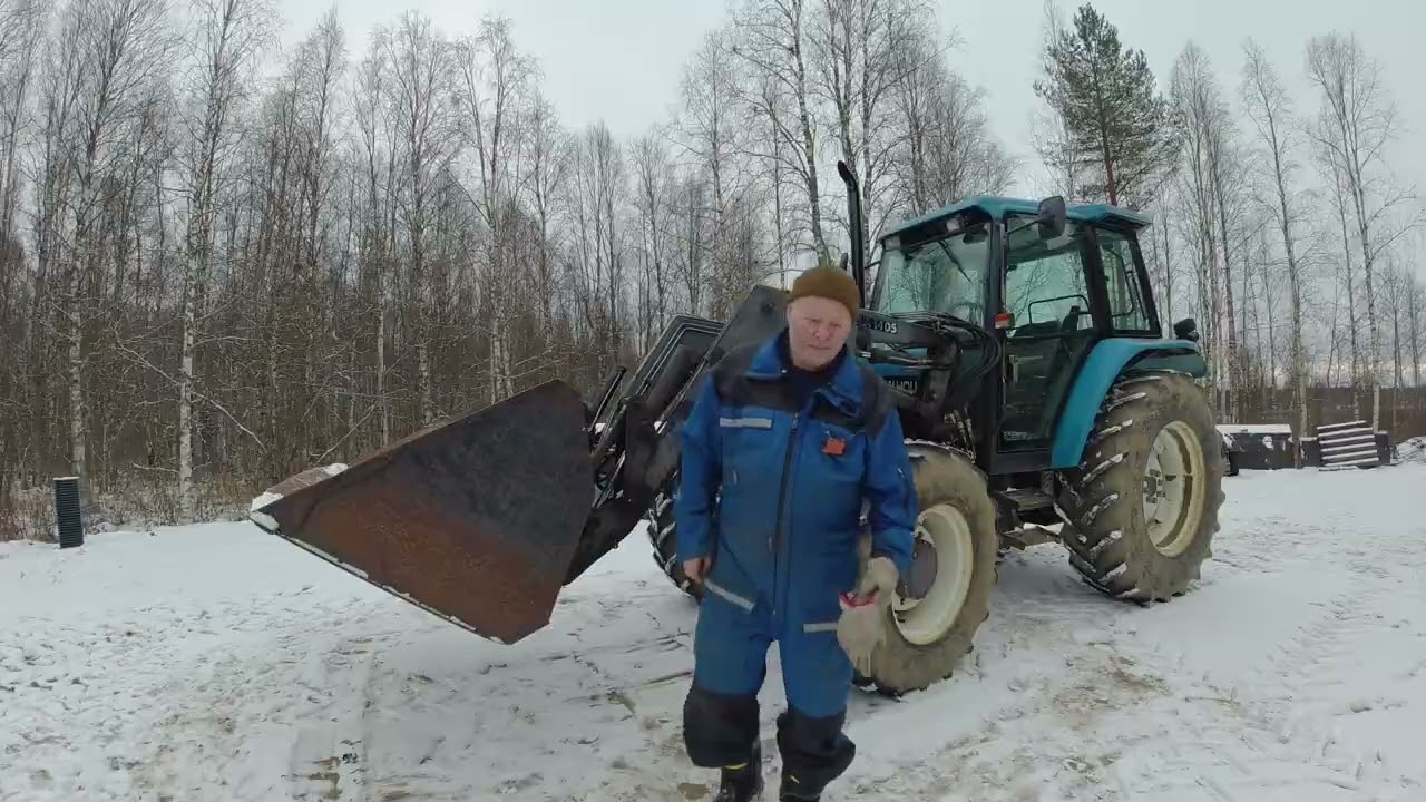 Lumikauha keulaan ja miten traktorin lämmitys maastossa.