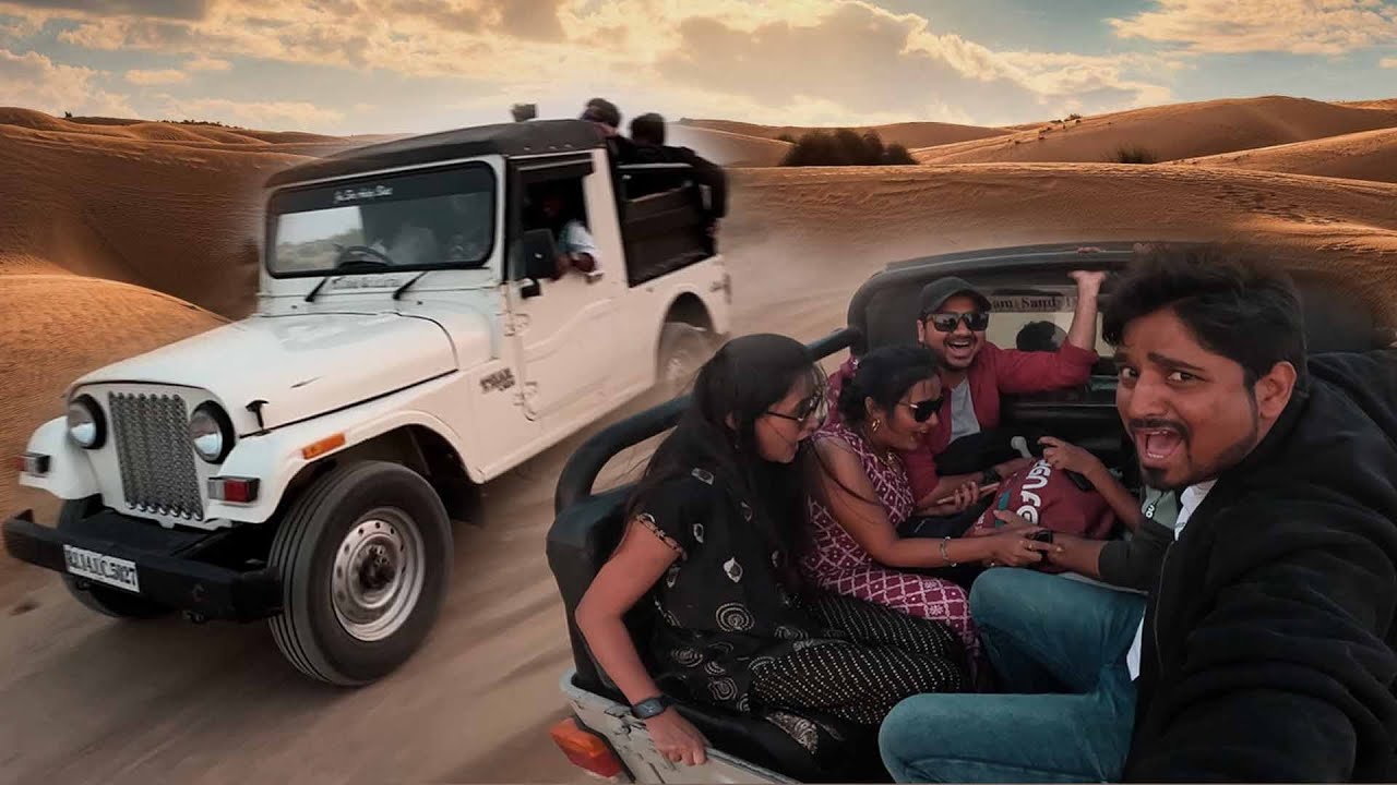 JAISALMER : DESERT मध्ये THAR गाड्यांची RACING😱 जैसलमेर मधला कमाल सनसेट😍| Ep.5