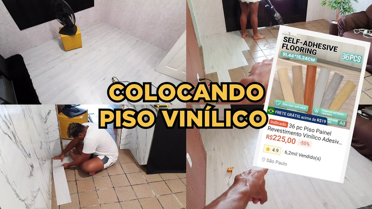 Colocando Piso Vin&iacute;lico Na CASA TODA - Casa Chique Gastando Pouco!