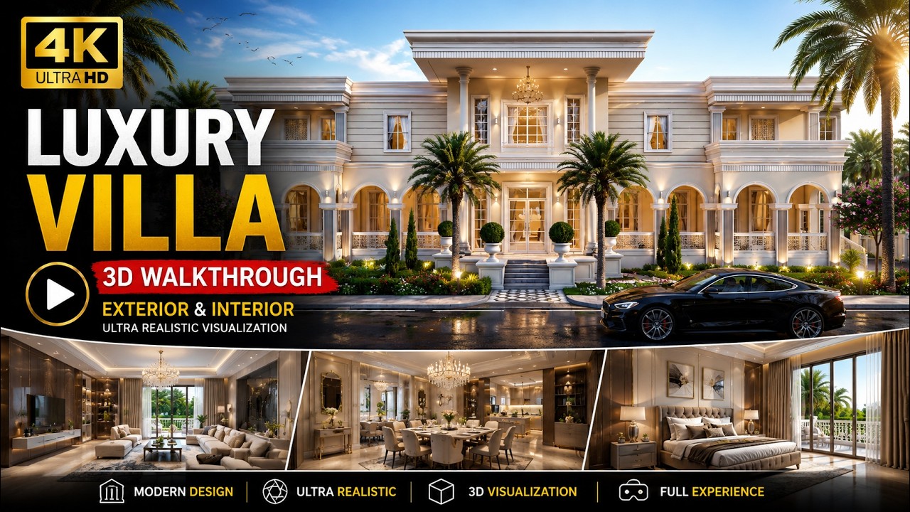 Luxury 3D Architectural Walkthrough | Ultra-Realistic Villa Interior & Exterior Design in 4K