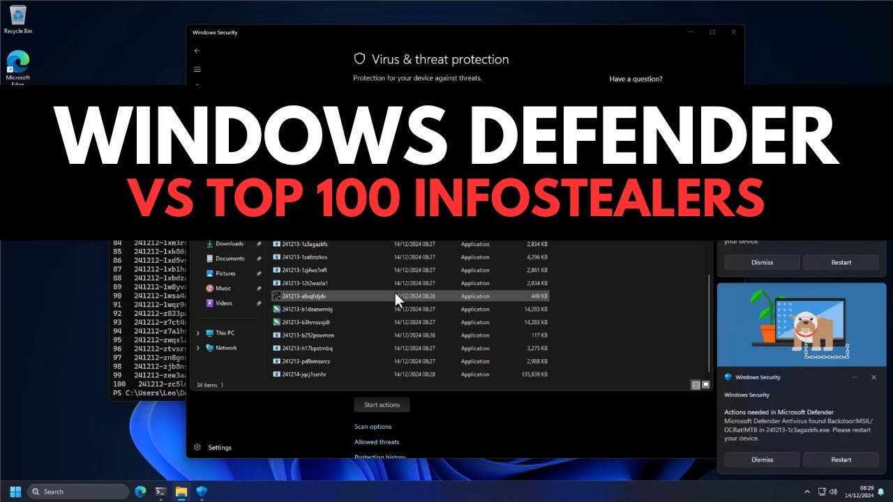 Windows Defender vs Top 100 Infostealers
