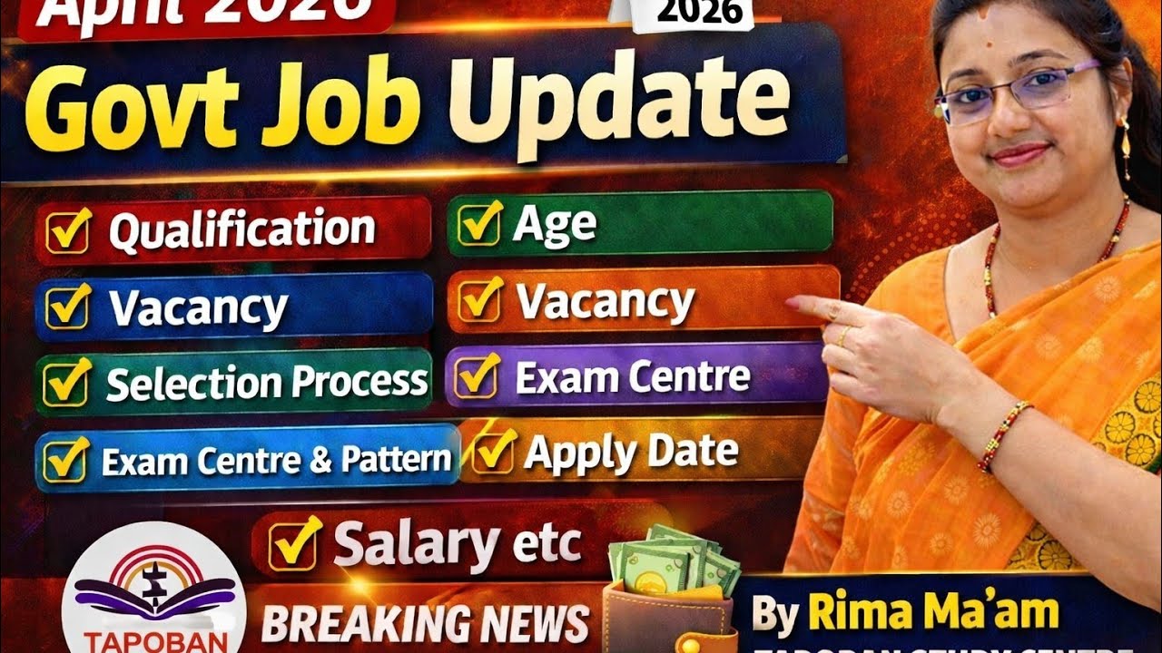 Latest Govt Job Vacancy in April, 2026|Qualification| Age| Post| Salary| Exam Centre| Selection| TSC