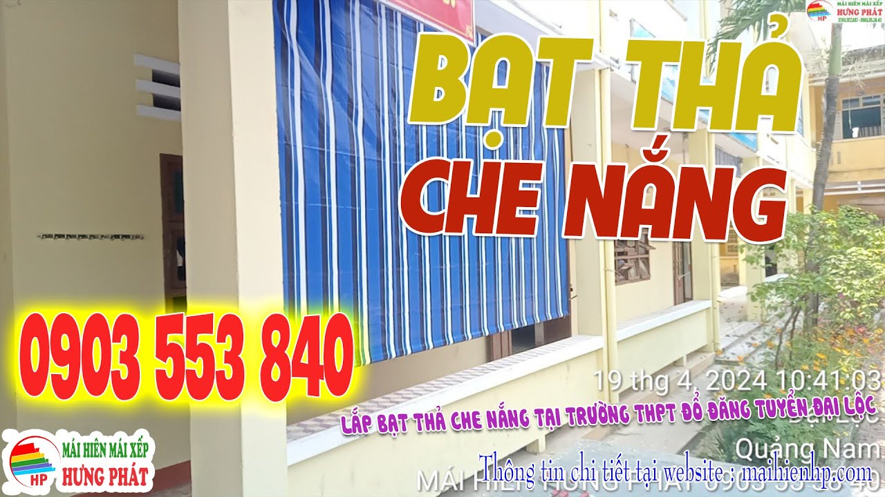 Lắp đặt bạt thả che nắng tại trường thpt Đổ đăng tuyển Đại Lộc Quảng Nam