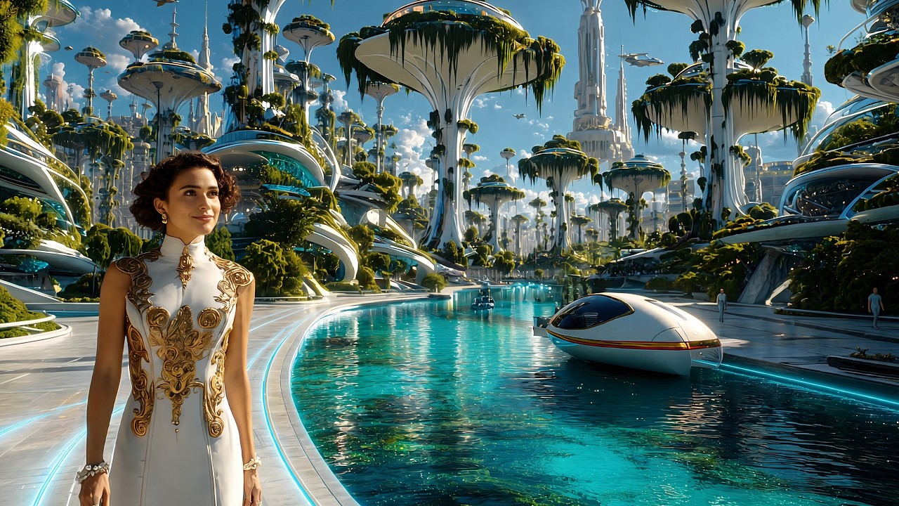 Forest Dome City 2150 4K | 1 Hour Futuristic Nature Ambient Music for Sleep, Relaxation & Focus