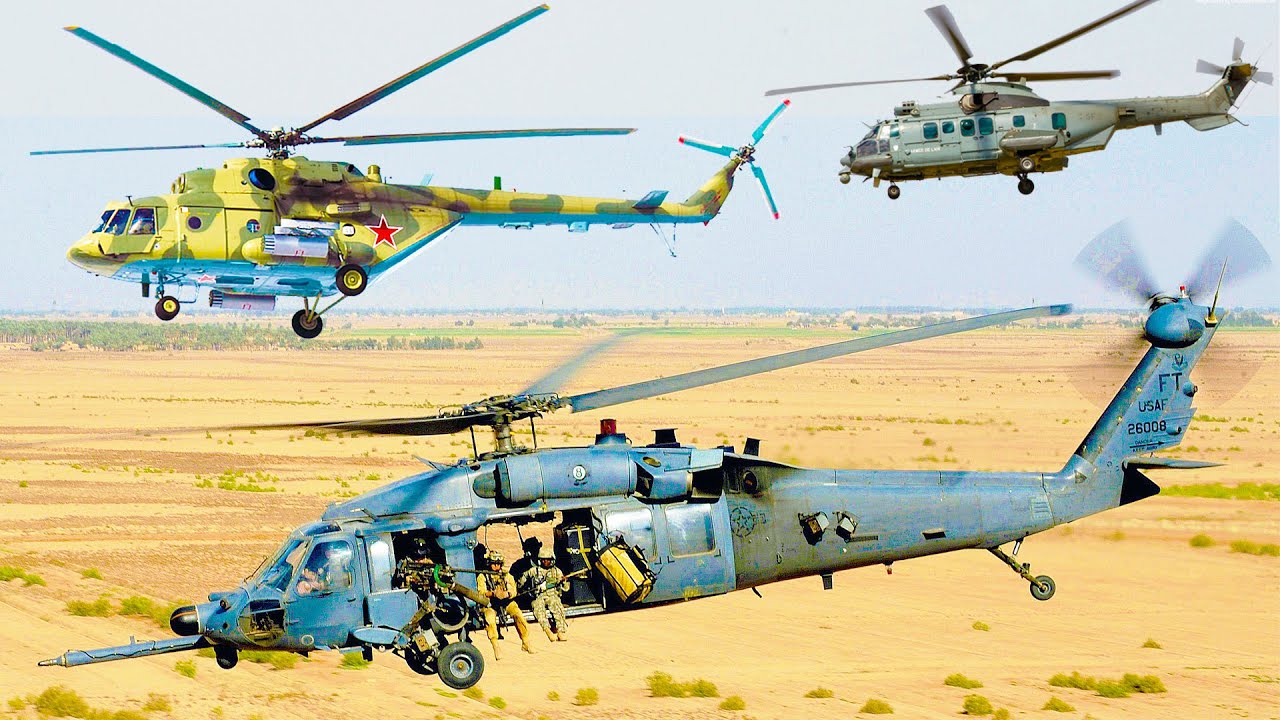 10 самых ЛУЧШИХ МНОГОЦЕЛЕВЫХ ВЕРТОЛЁТОВ ⭐ Ми-8 vs Black Hawk vs AS 332 Super Puma