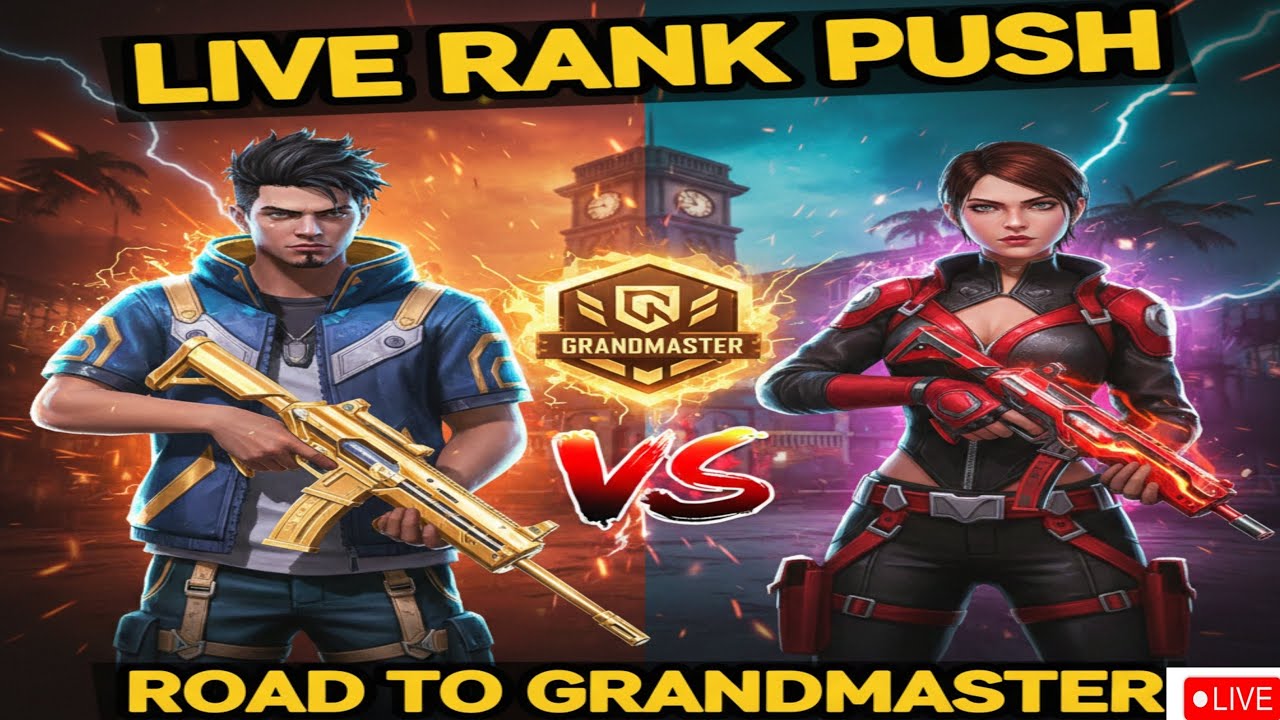 FREE FIRE LIVE RANK PUSH ROAD TO GRANDMASTER IN BR RANKED 
