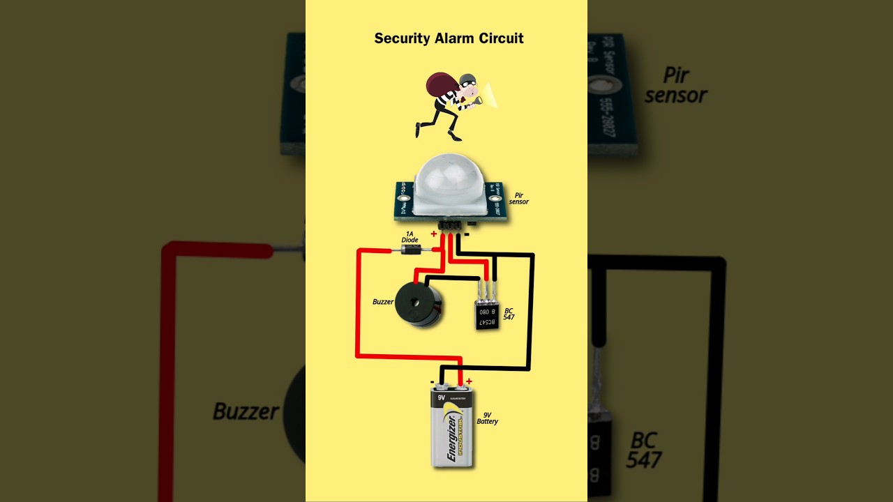 Burglar Alarm Circuit | Security alarm diagram