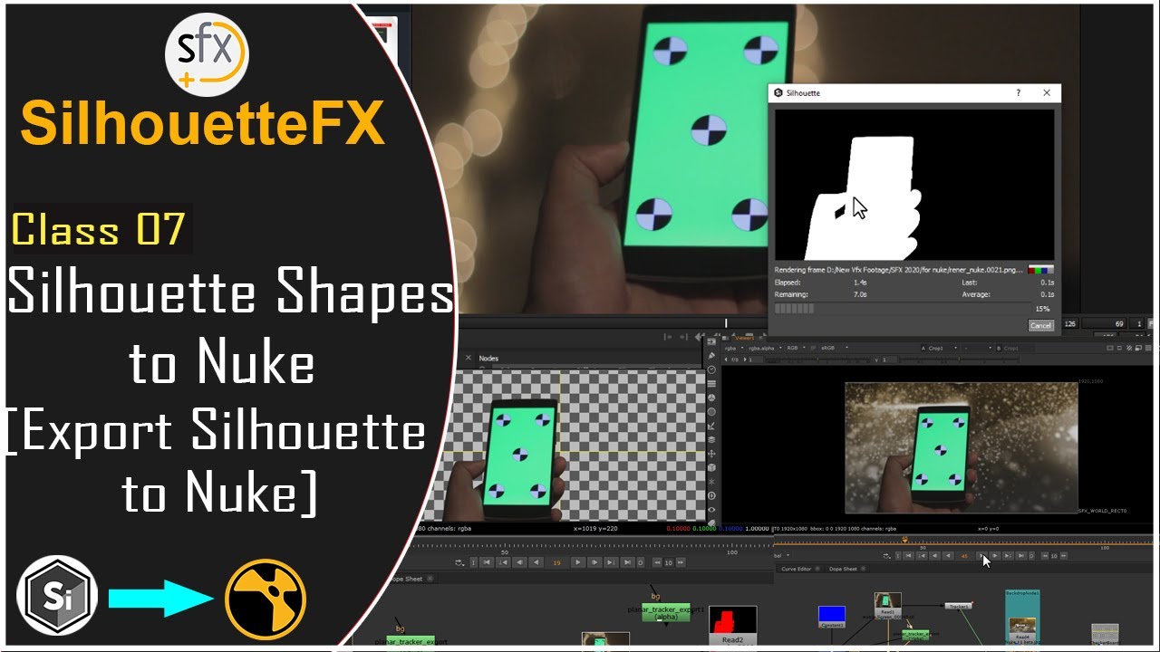 Silhouette to Nuke Compositing [English] | How to Export Render and Roto shape Silhouette  to Nuke
