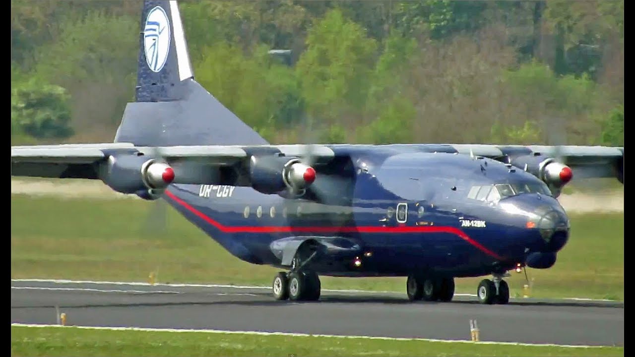 Nice Landing Antonov An12BK, UR-CGV at Eindhoven