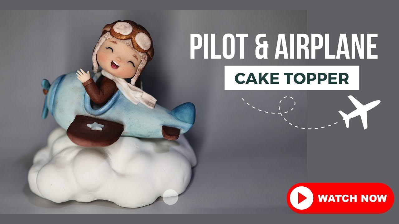Pilot & Airplane Cake Topper
