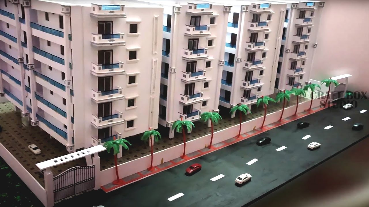 How to Make Miniature Building | Apartment building Miniature | Miniature @CraftBoxStudio