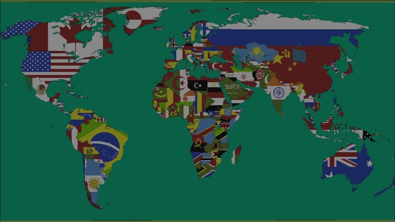 showcase of a big scale world flag map in minecraft!!
