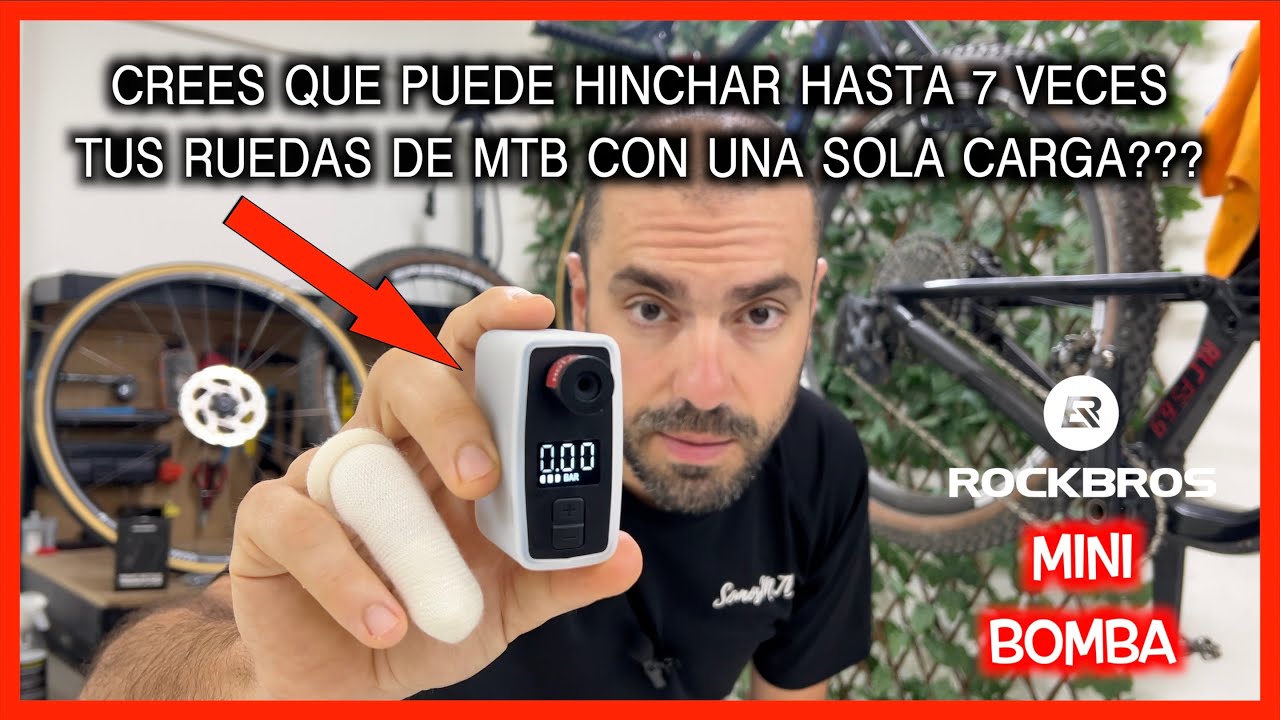 CUANTAS VECES HINCHARA TU RUEDA DE CARRETERA Y MTB??? VAYA POTENCIA!!! MINI BOMBA ROCKBROS AS1 PRO.