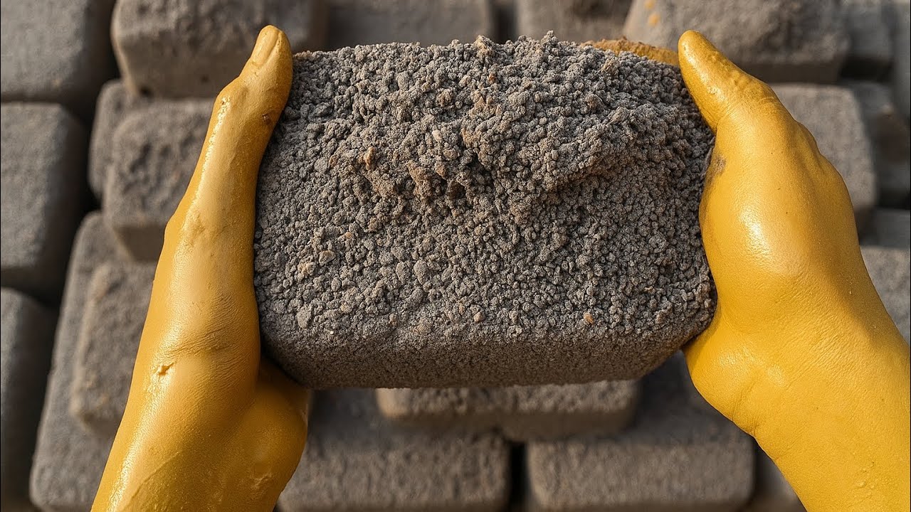 Bombastic black concrete dry floor/dry claypot & water crumbling oddly satisfying video