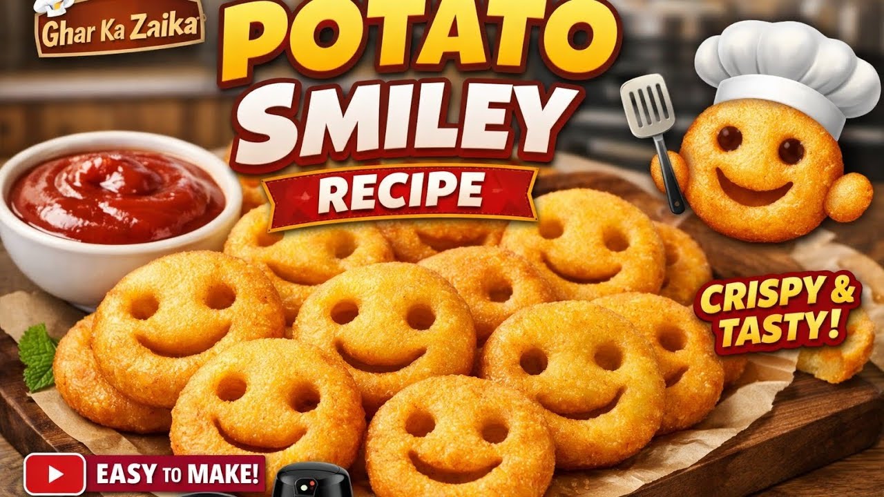 Crispy outside, soft inside 😍🥔 Homemade Potato Smiley – bachchon ka favourite snack!