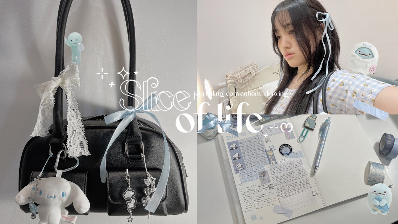 slice of life vlog ౨ৎ ˖ ࣪⊹ journaling, anime conventions, decorating my bag, drawing