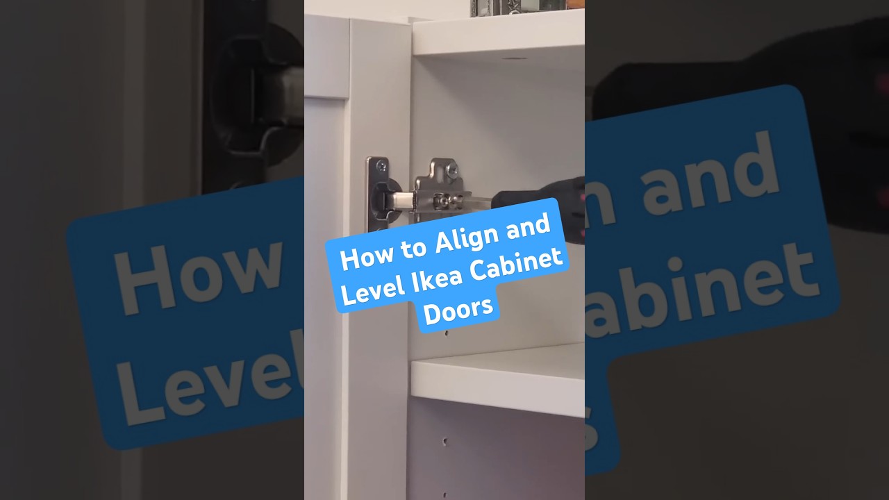 How to align and level IKEA cabinet doors? it's easier than you think. #ikea #ikeadiy #ikeahacks