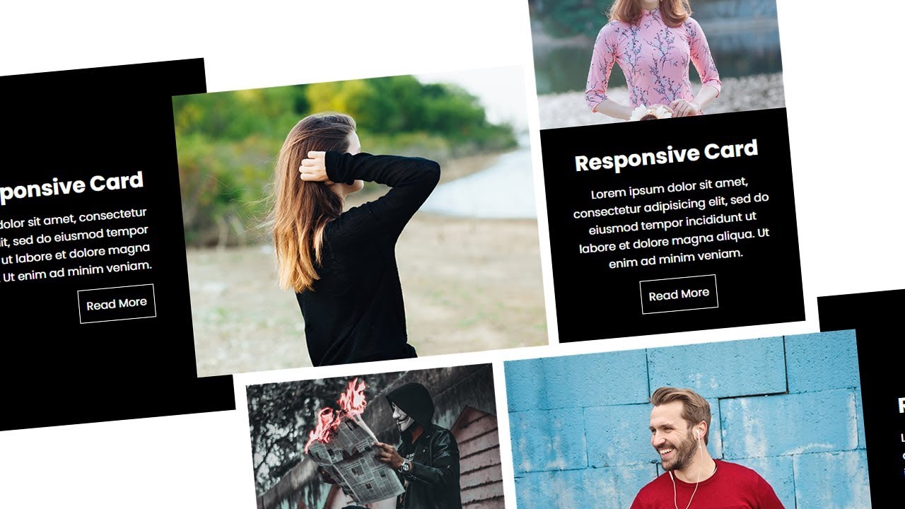 CSS3 Responsive Card UI Design Using Media Queries | Responsive UI