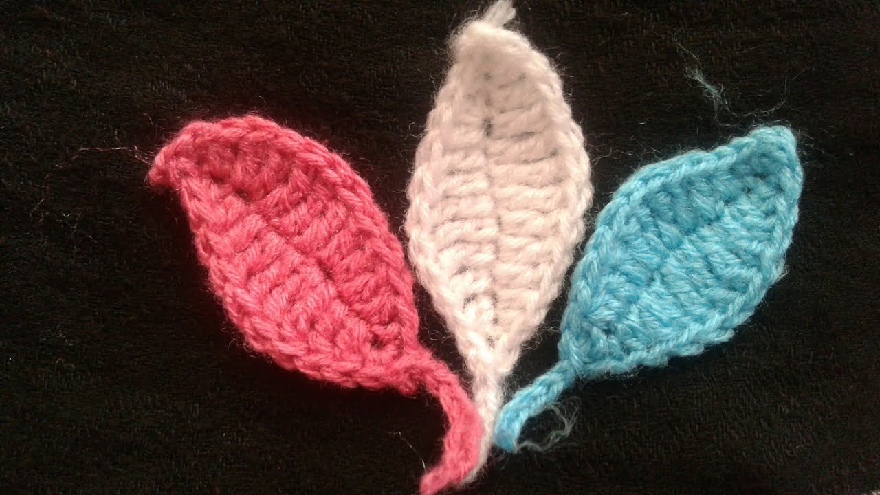 a beautiful leaf design with crosia # woolen patti design#