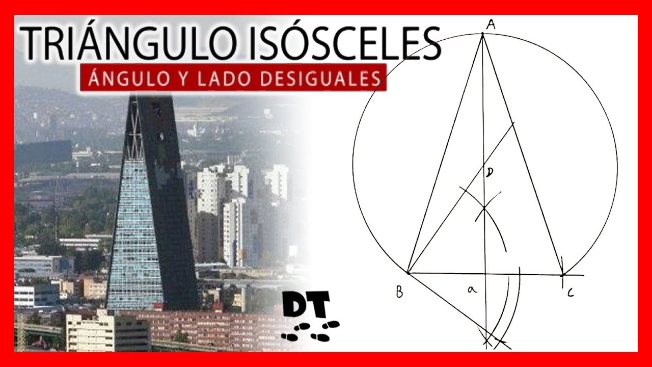 ⚡ Triángulo isósceles dado lado desigual y ángulo opuesto ⚡ Dibujo técnico paso a paso