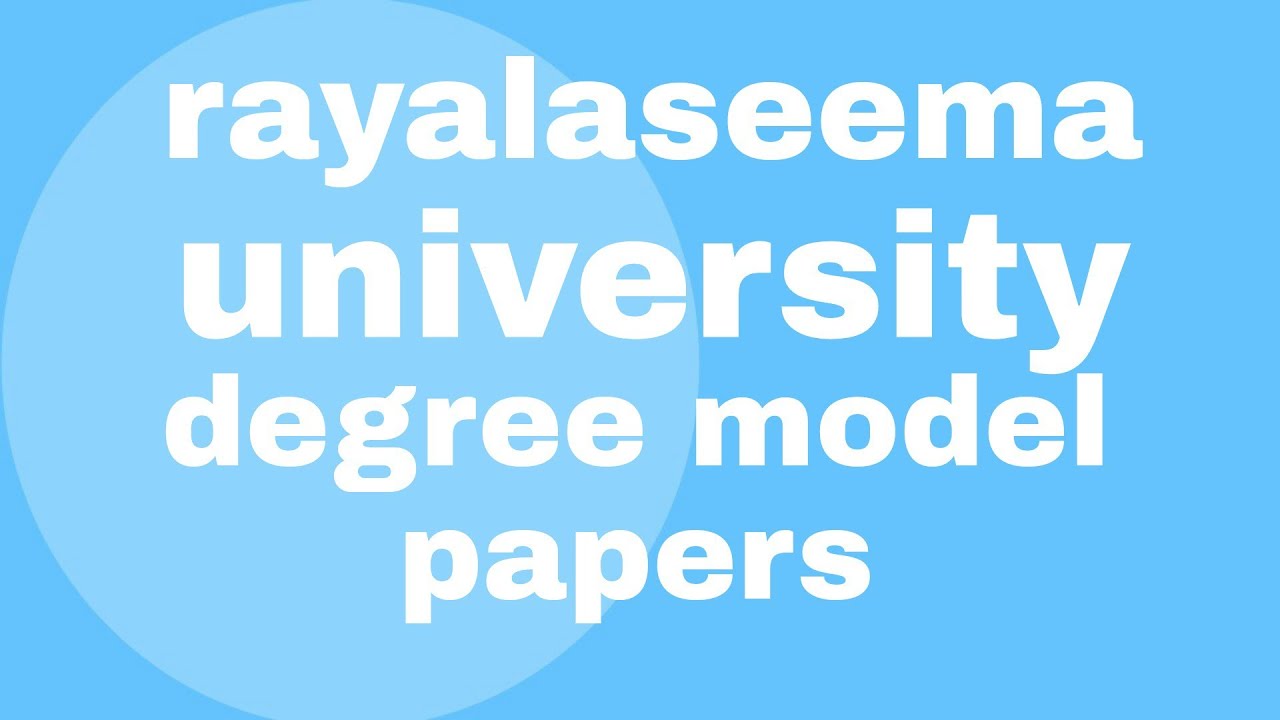 How to Download Rayalaseema University Degree All semesters Model papers |RU|