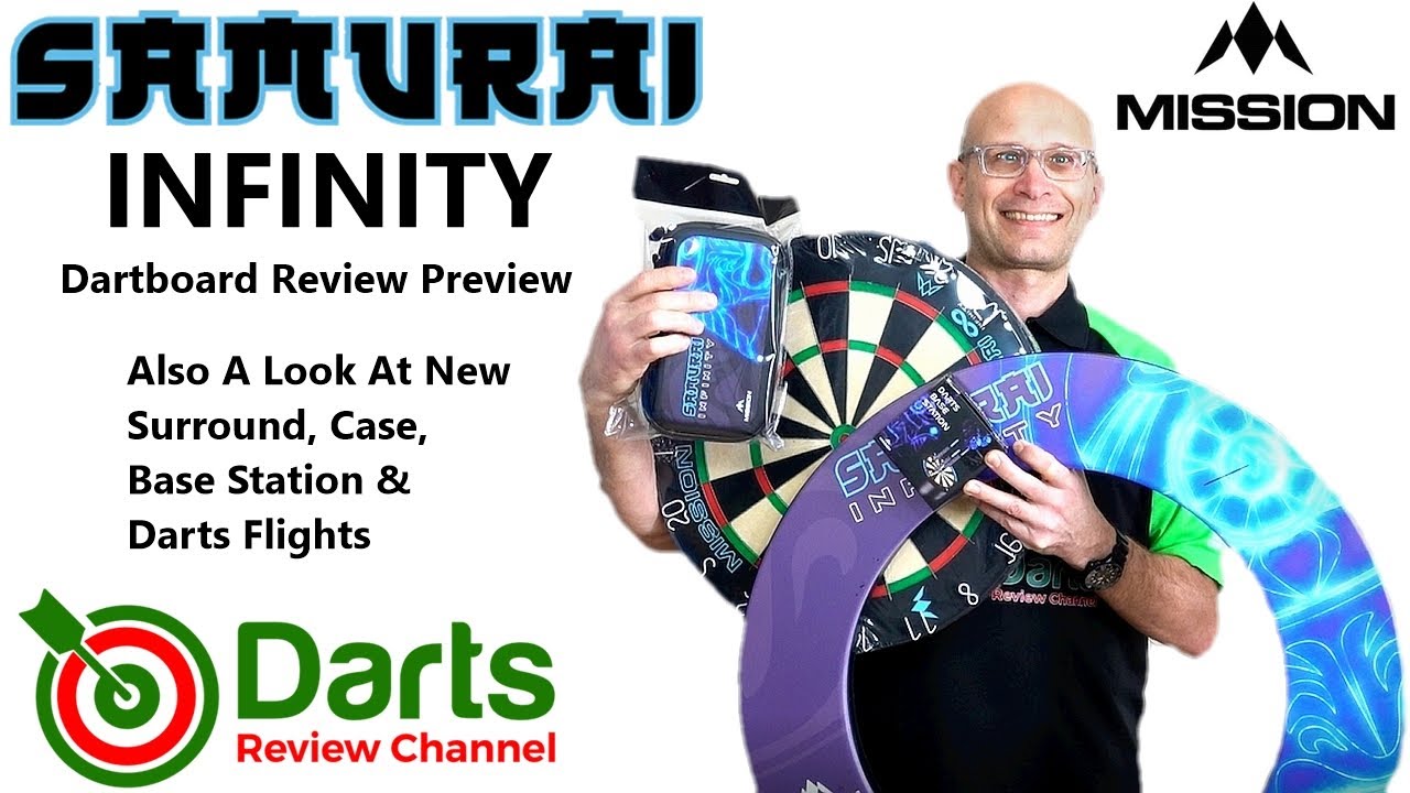Mission SAMURAI INFINITY Dartboard Review Preview Of Surround, Case, Base Station, Flights