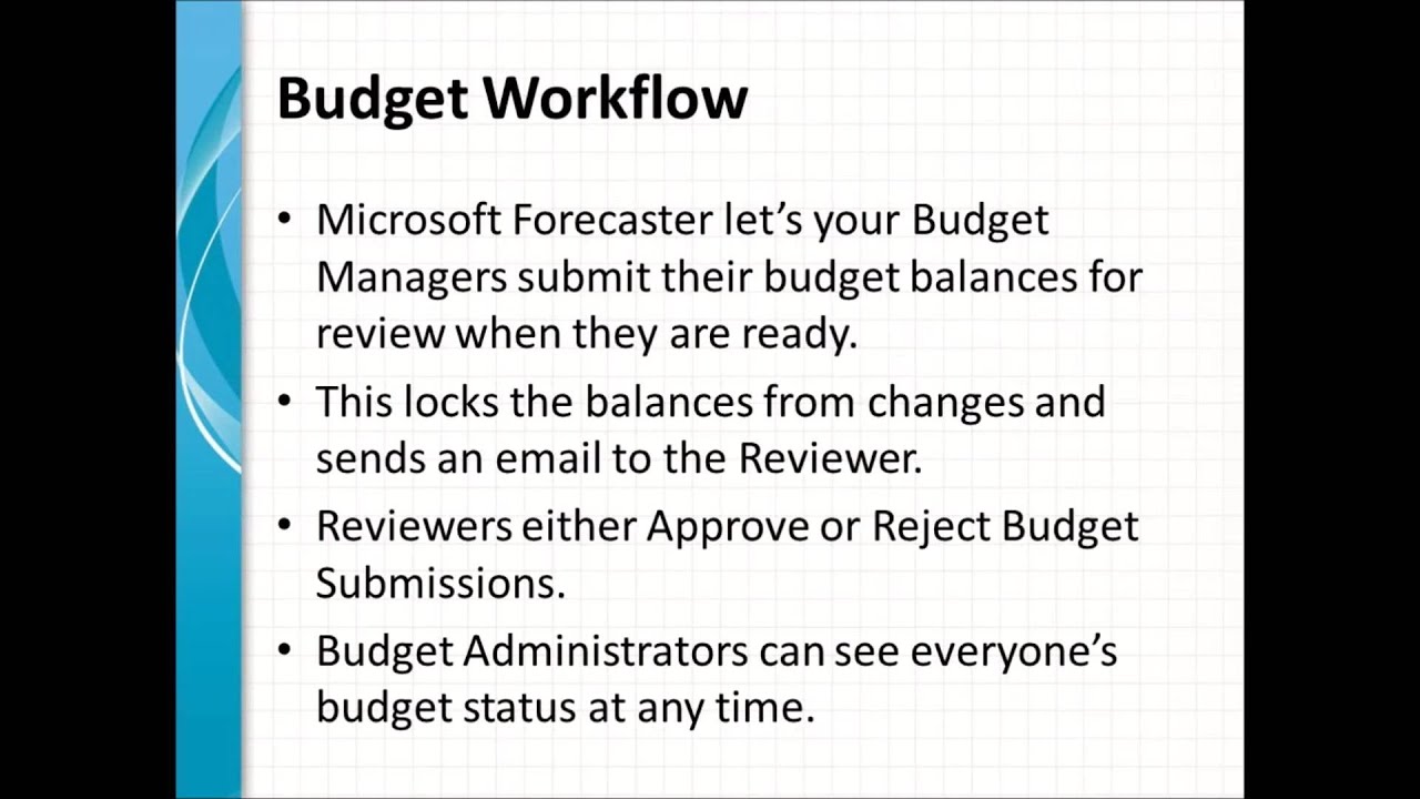 Budget Workflow in Microsoft Forecaster