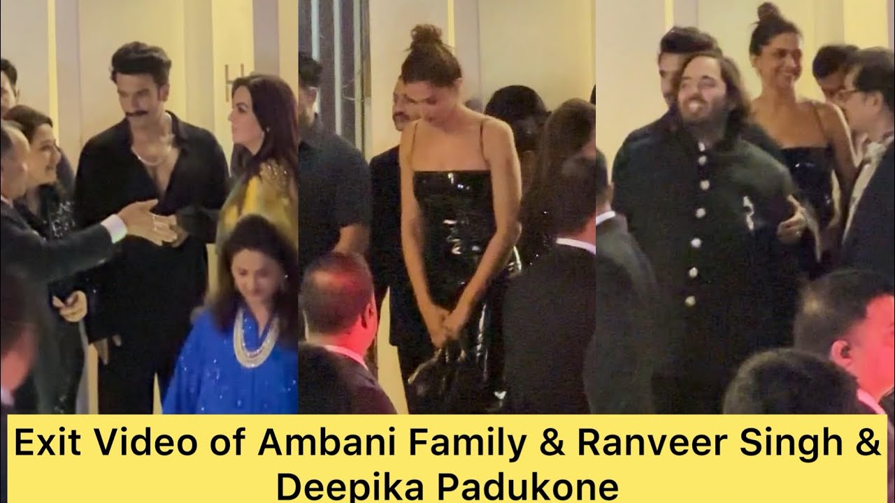 Exit Video of Dashing Star Ranveer Singh & Deepika Padukone with Ambani Family From Jio World Plaza