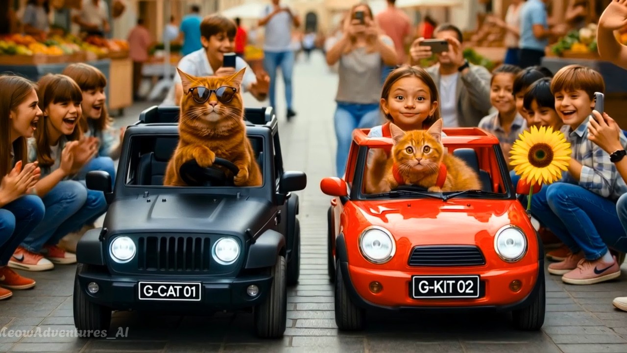 Ginger Cat Takes Kitten to the Market… It Goes Wrong😂