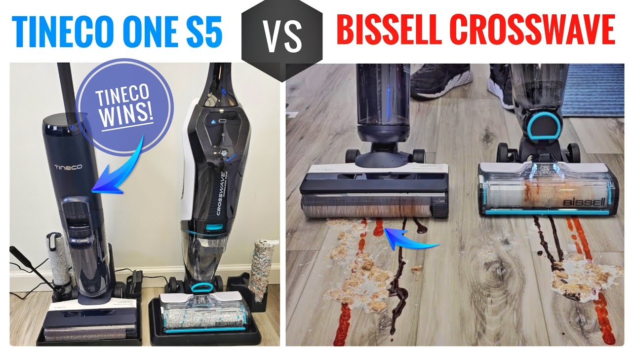 Сравнение пылесосов для влажной и сухой уборки паркета Tineco ONE S5 и Bissell Crosswave