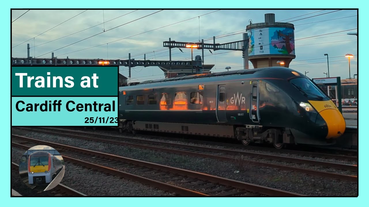 Trains at Cardiff Central SWML 25/11/23