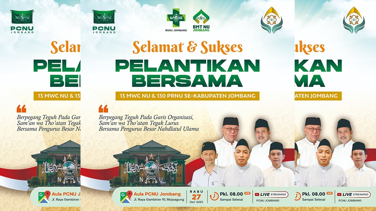🔴LIVE Pelantikan Serentak MWC NU & PR NU Se Kab. Jombang