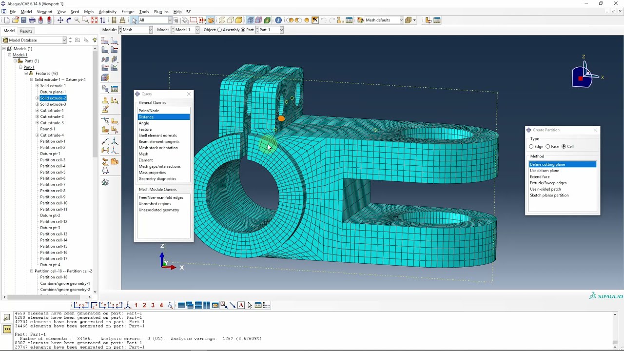 ABAQUS Hexa Meshing of Joint