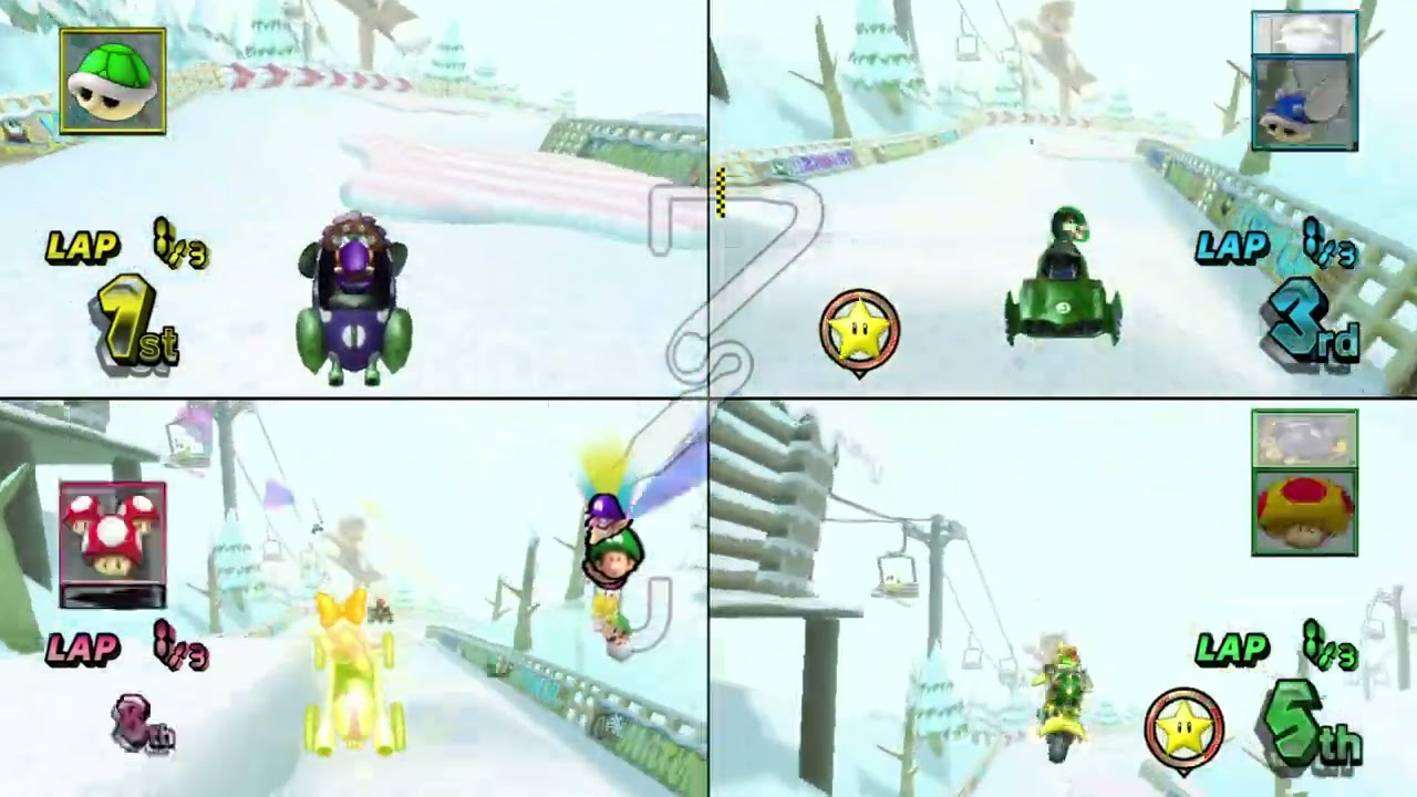 Mario Kart Wii ✦ 4 Players #506 (3 Tracks) Mirror