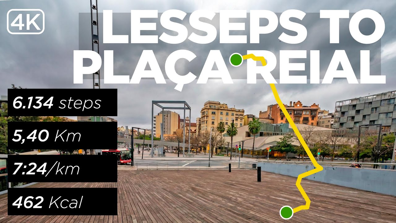 26 01 18 — Lesseps to Plaça Reial — full Bailèn & Gòtic | 5.4 km at 7:24/km