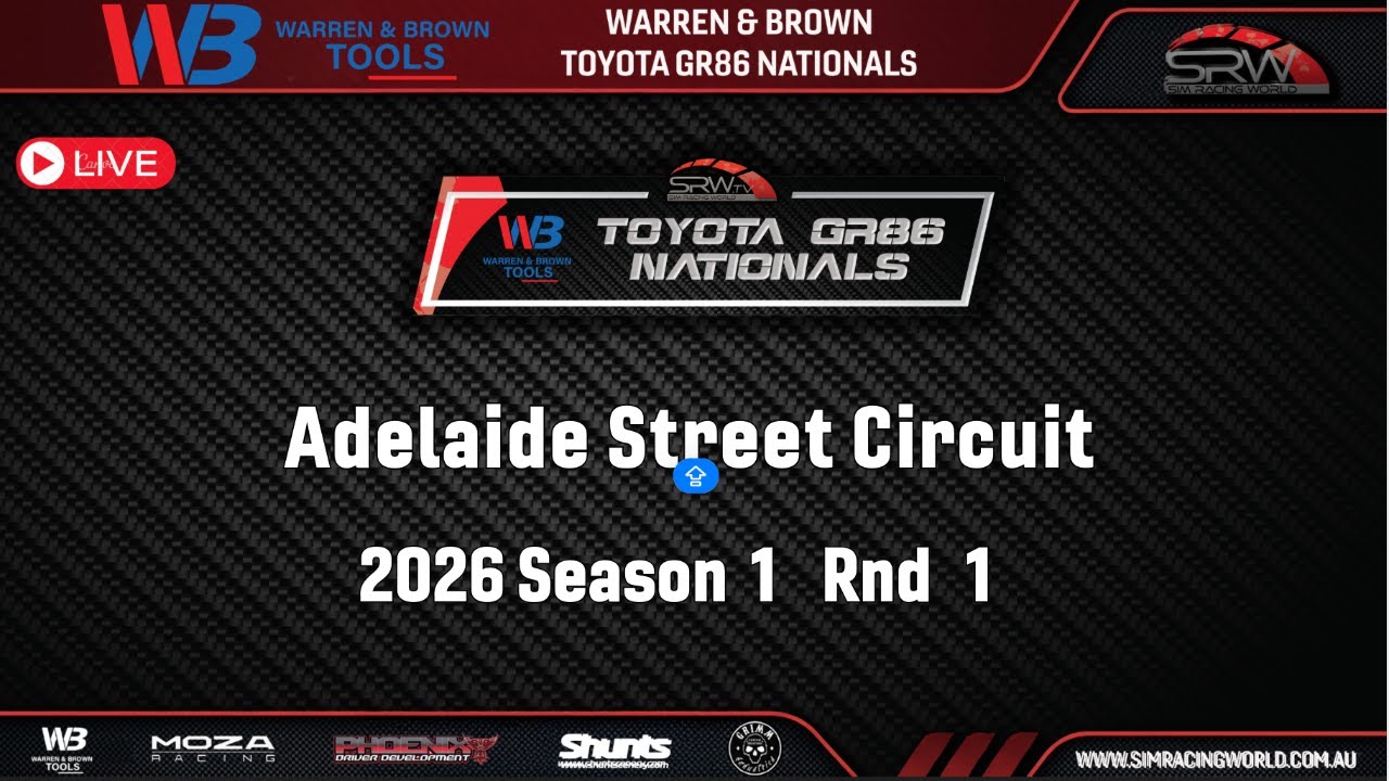 Live Iracing I Warren & Brown Toyota GR86 Nationals Rnd 1 | Adelaide Street Circuit