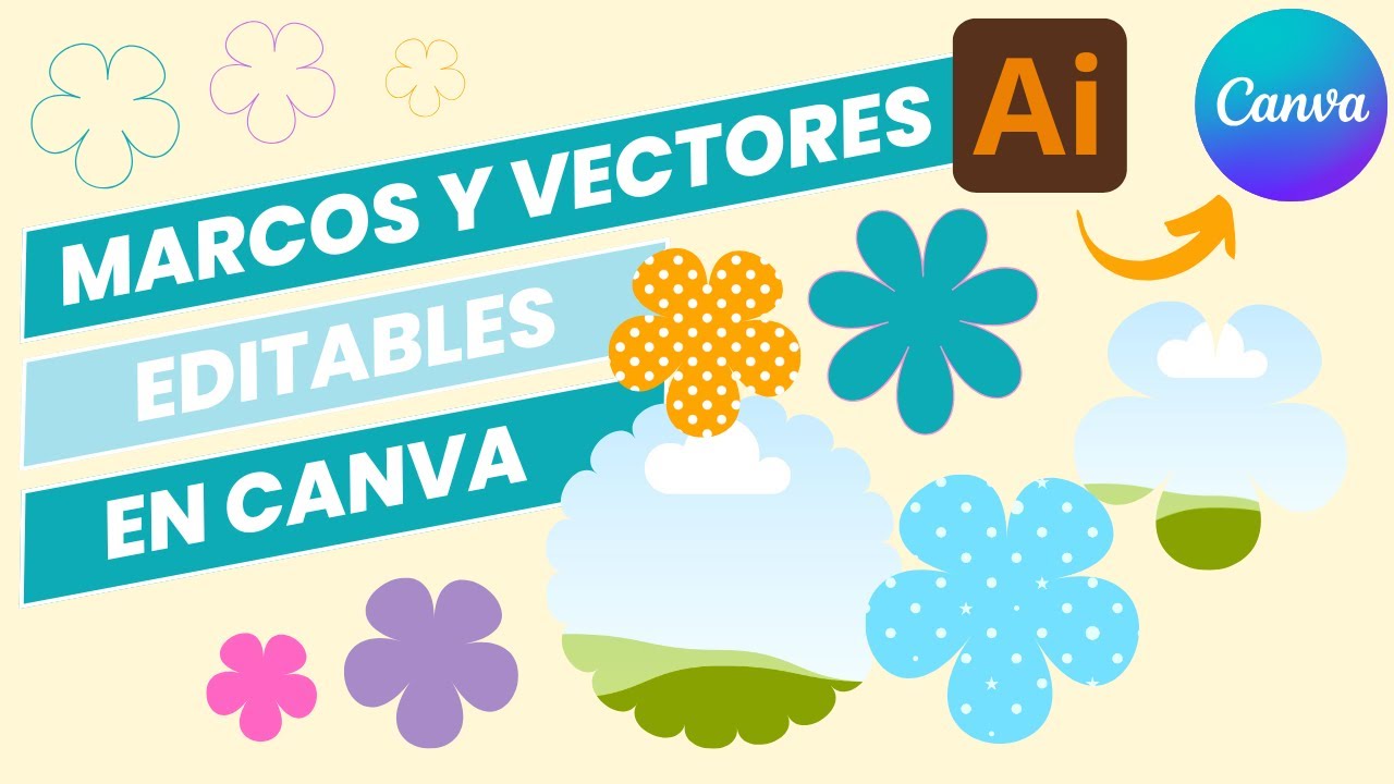 Como CREAR MARCOS Y VECTORES en Adobe Illustrator y Hacerlos Editables en Canva