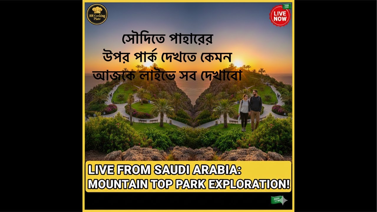 সৌদির পাহাড়ের ওপর এ কেমন পার্ক! 😲 | Most Beautiful Mountain Park | HR Cooking Plate Live 🇸🇦