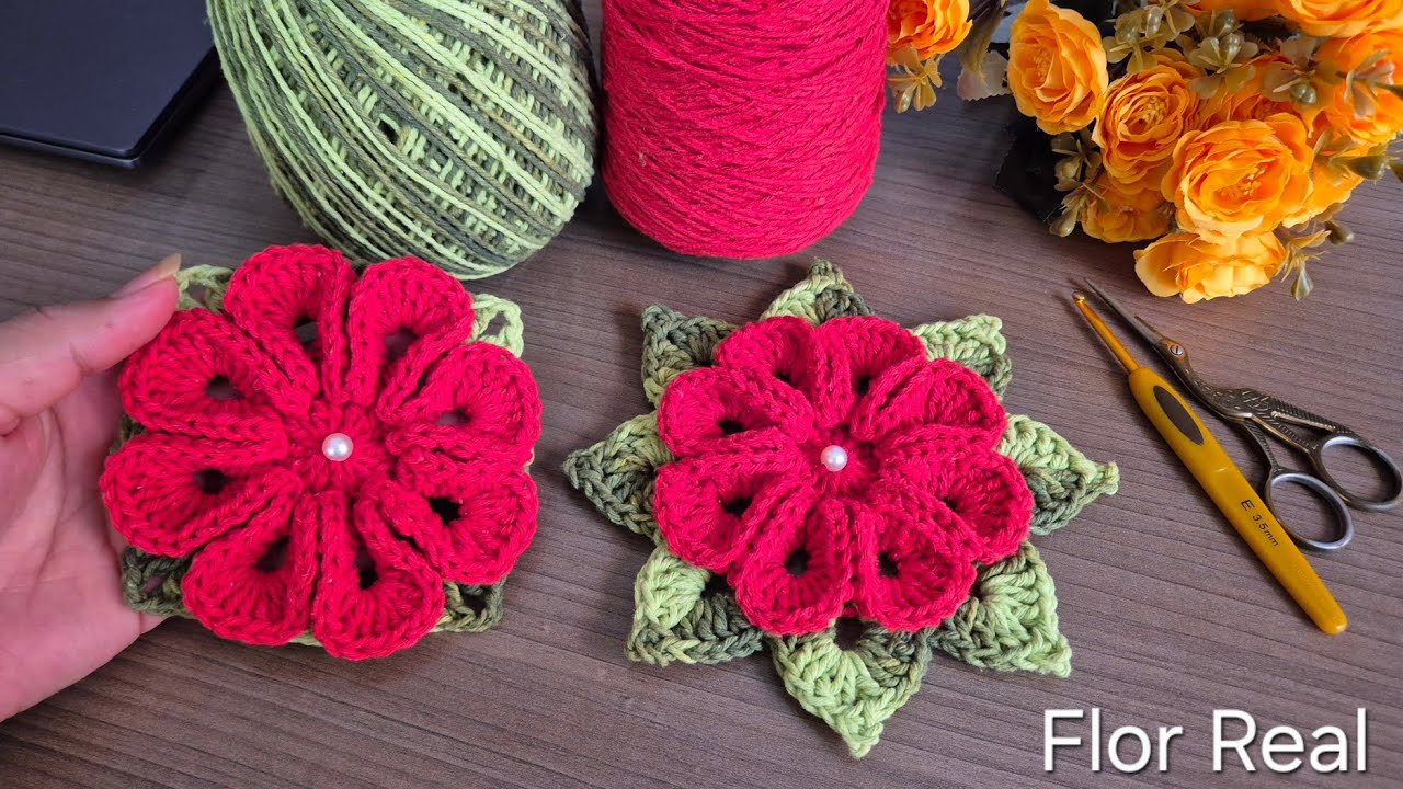 Flor Real para Aplicação e Square/ Passo a Passo/ @Rogercroche2 