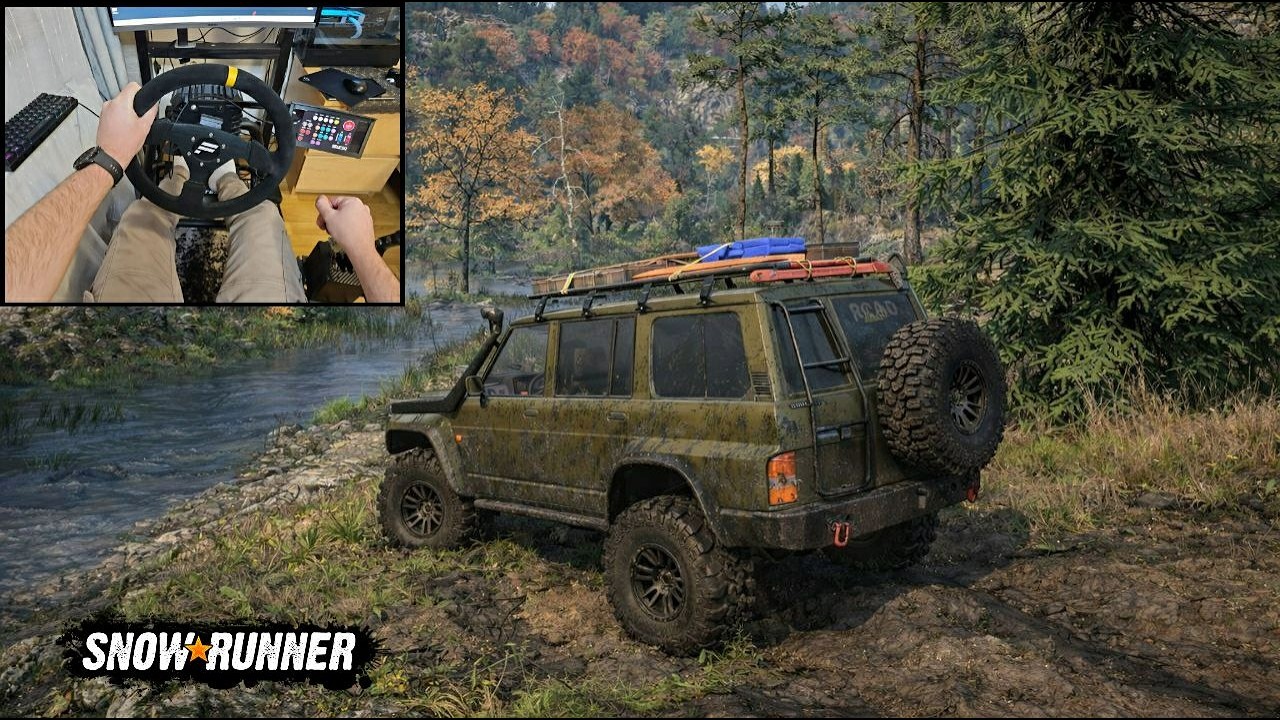 Nissan Patrol Y60 Expedition in SnowRunner | Extreme Off-Road 4K Fanatec Wheel Gameplay