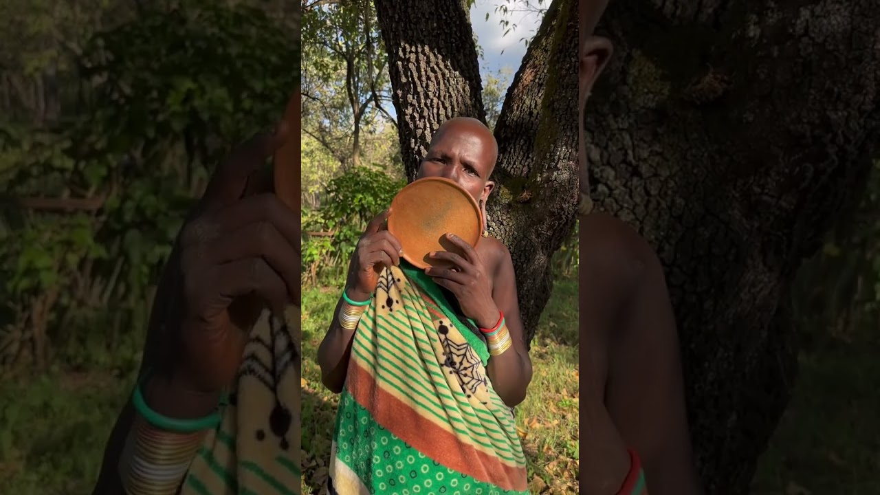 Surma tribe women with large lip plate Omo Valley Ethiopia #shorts