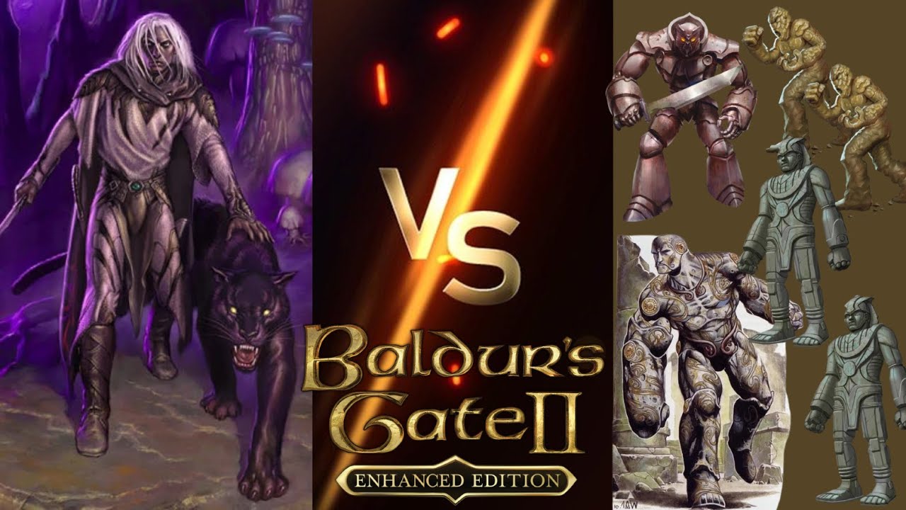 How Well Drizzt Fares Against Golems in Baldur's Gate 2?