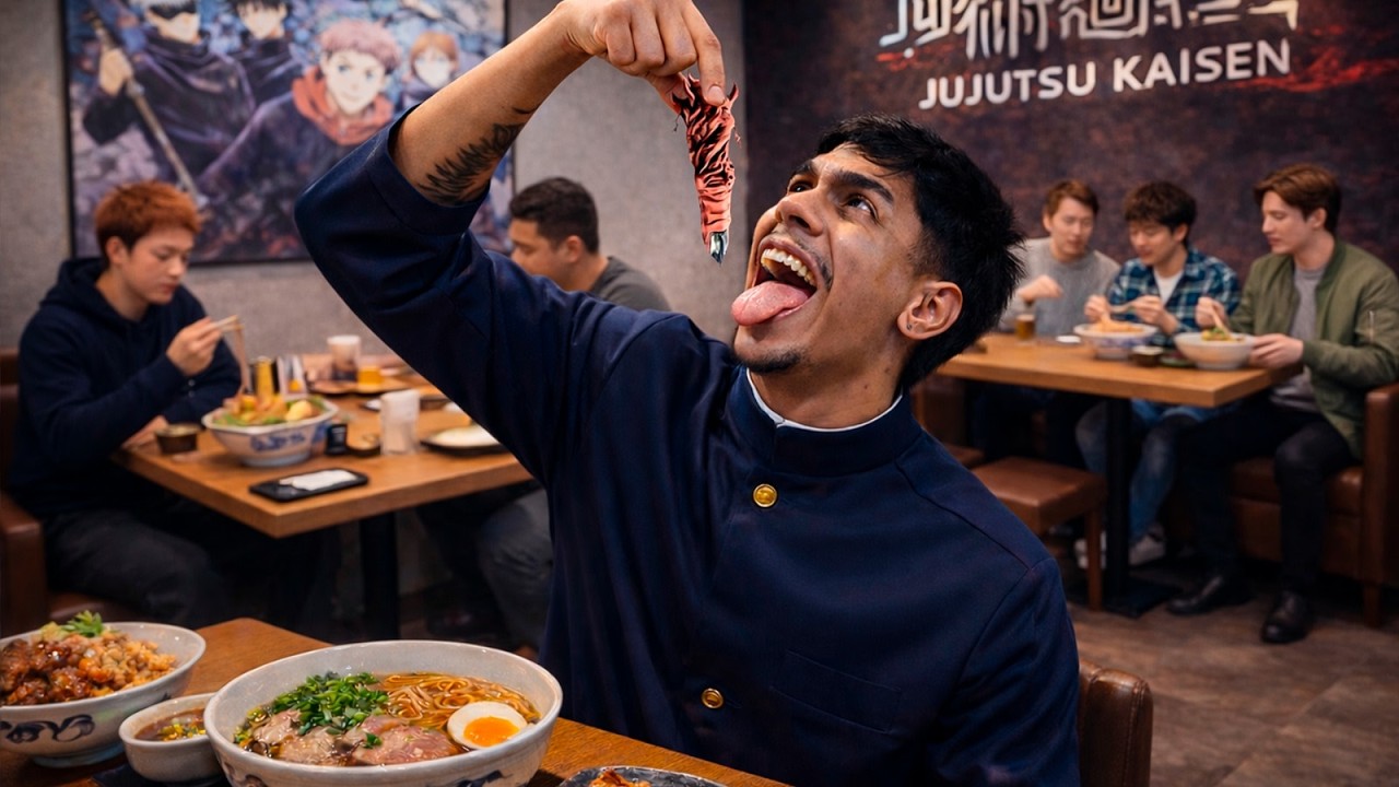 PEDI O MENU INTEIRO DO RESTAURANTE DE JUJUTSU KAISEN em TOKYO !! ‹ Ine ›